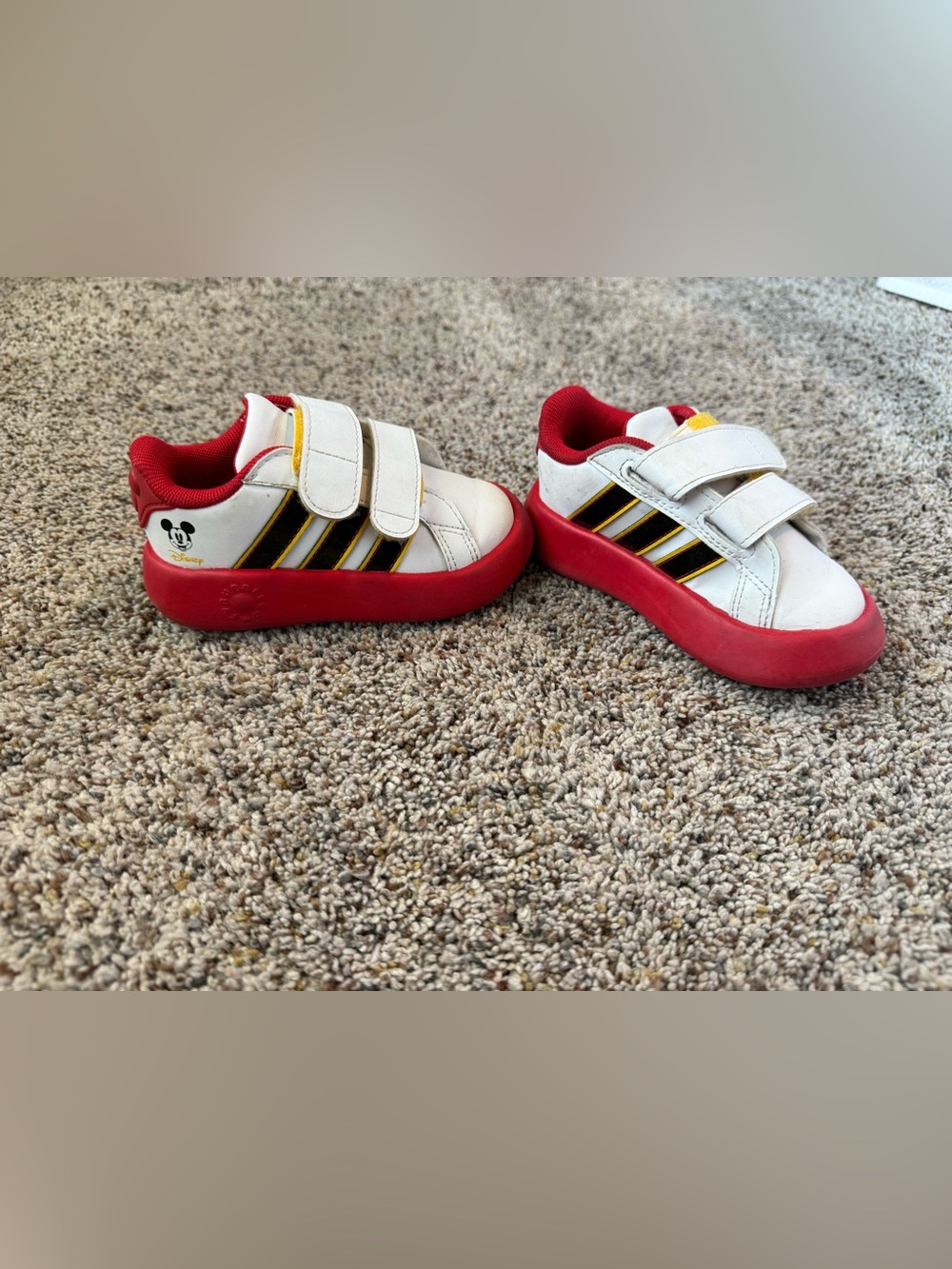 Adidas X Disney Mickey Mouse Grand Court Toddler Shoes (Red) - Size 7K